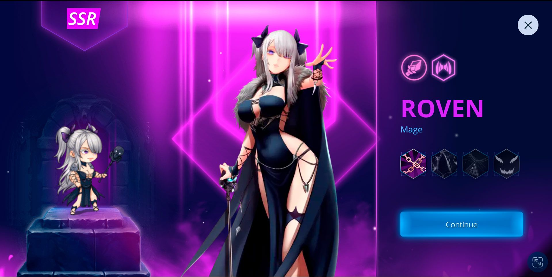 BootyHeroes hero collection and roster screen