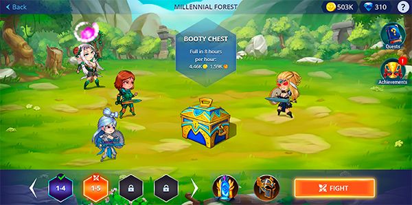 BootyHeroes tactical battle gameplay screen